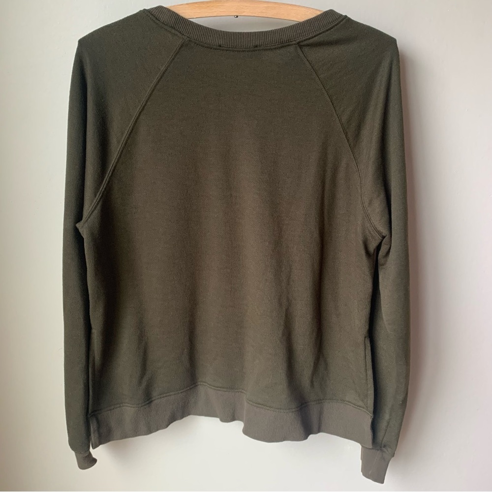 Buddy Love dark olive green distressed crewneck sweatshirt - Picture 2 of 6